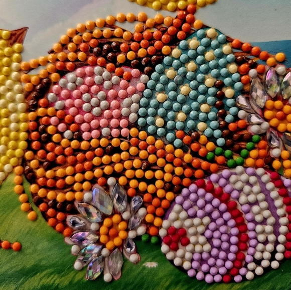 Curious Chick's Easter Card Diamond Painted Unique - Picture 6 of 6